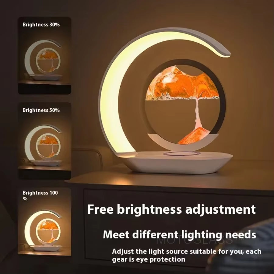 GlowSand™ 3-in-1 Hourglass Lamp: Wireless Charger, Sand Art & Mood Light in One Elegant Design